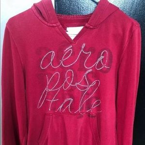 Red AéRopostale hooded sweatshirt